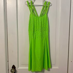 New Green velvet dance dress